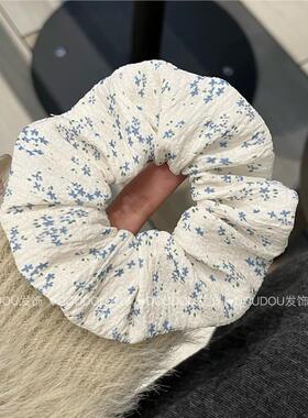 甜美韩系蝴蝶结碎花大肠发圈