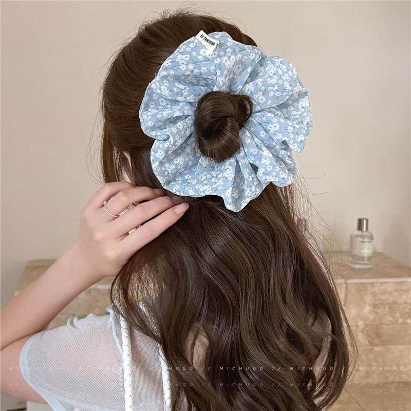 甜美可爱淡蓝色发圈少女感蝴蝶结发绳少女心复古芭蕾发饰头饰,淘宝优惠券,粉丝福利购,淘宝优惠卷