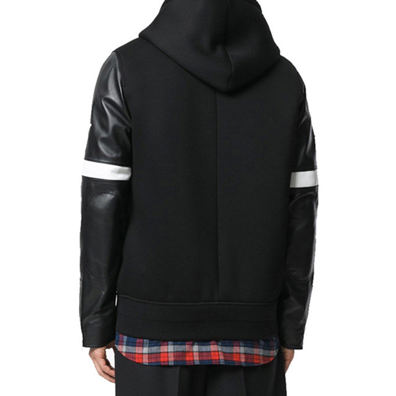 givenchy黑色皮棉男士夹克 丰尚海外夹克