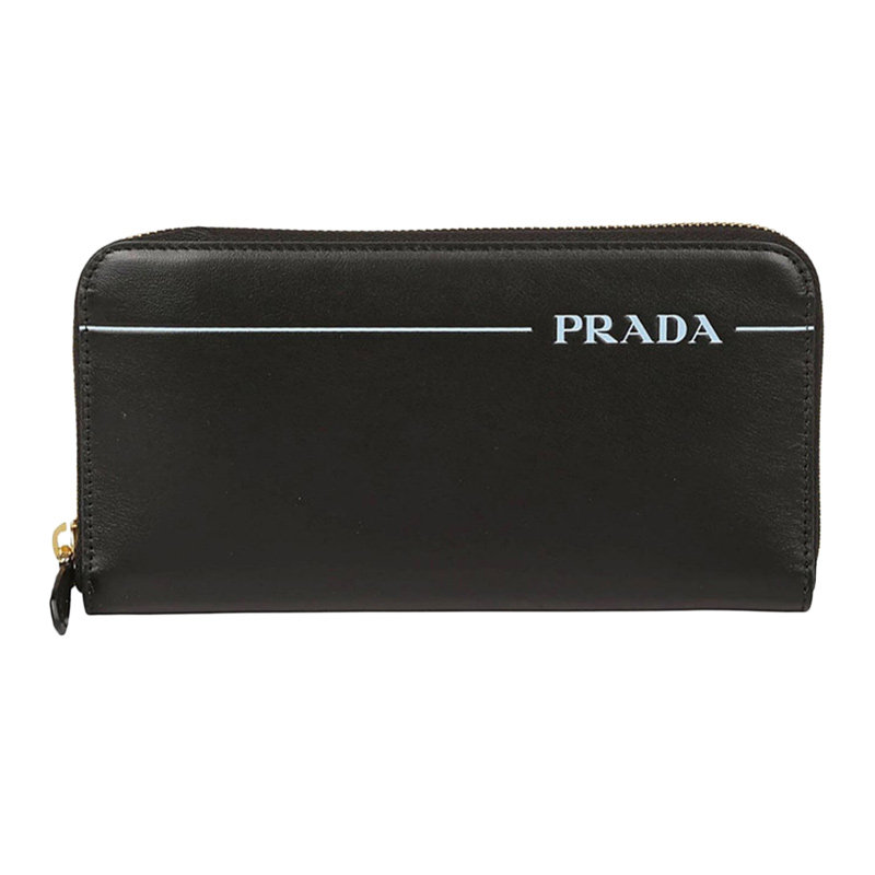 prada男士黑色牛皮时尚大气钱包 丰尚海外钱包