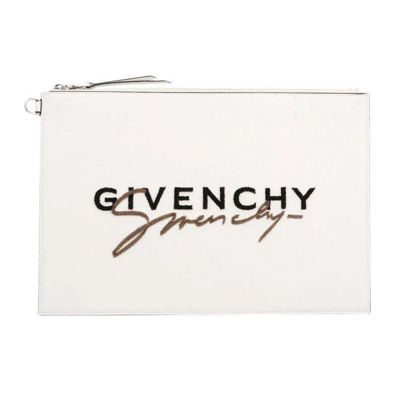givenchy白色牛皮largepouch手拿包 丰尚海外女士包袋