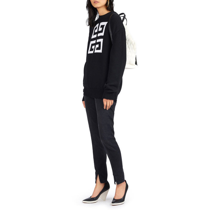 givenchy女士黑色4g logo套头衫 丰尚海外毛针织衫