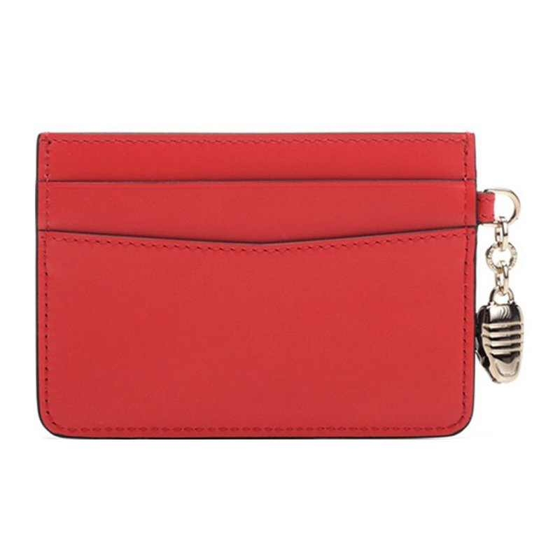 bvlgari红色短款小牛皮女士卡包 丰尚海外女士包袋