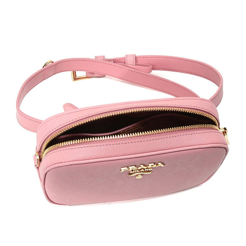 prada女士牛皮腰包单肩斜挎包 丰尚海外女士包袋