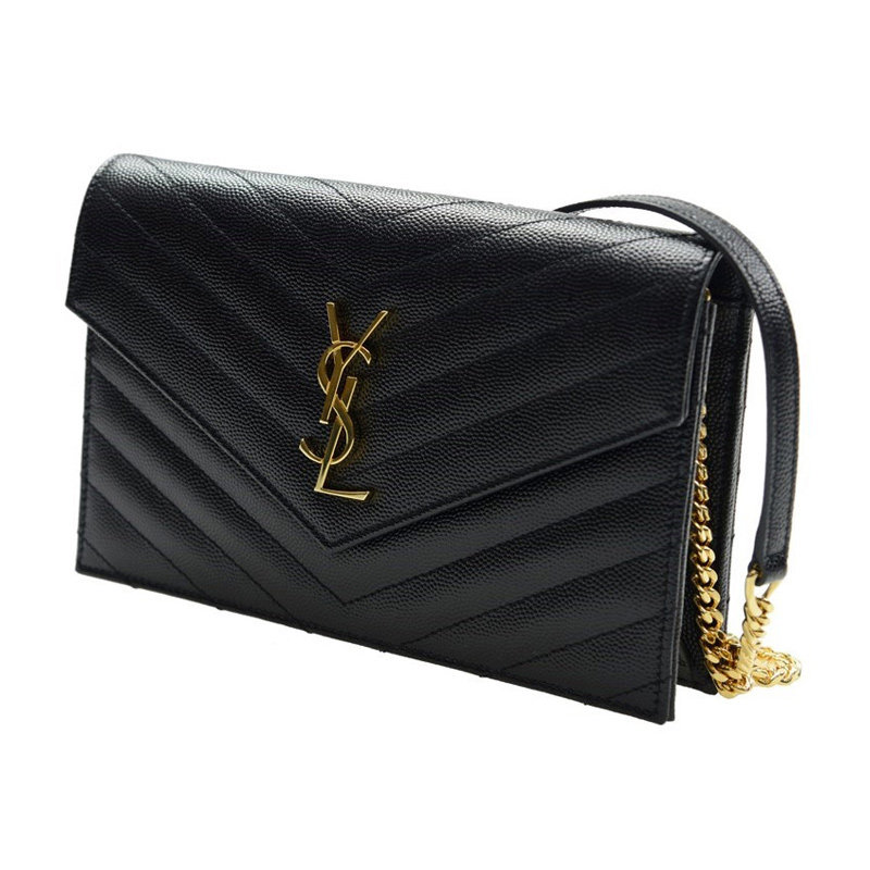 圣罗兰monogram黑色牛皮单肩链条包 丰尚海外女士包袋