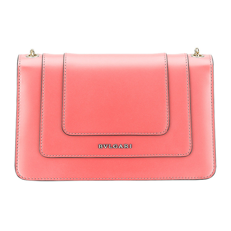 bvlgari女士粉色小牛皮蛇头单肩包 丰尚海外女士包袋