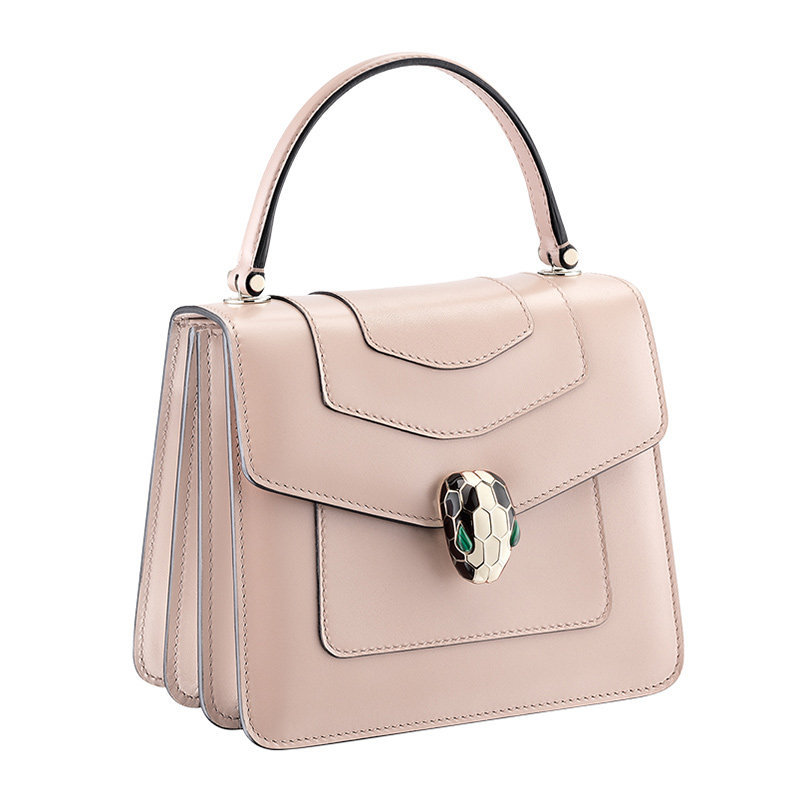 bvlgari女士浅粉色小牛皮斜挎包 丰尚海外女士包袋