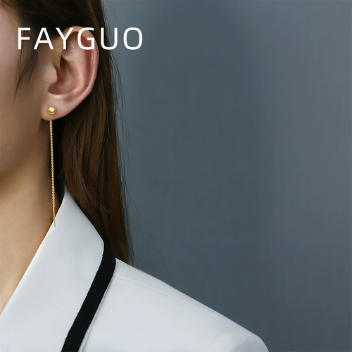 Модные серьги из нержавеющей стали, золото 18 карат, простой и элегантный дизайн