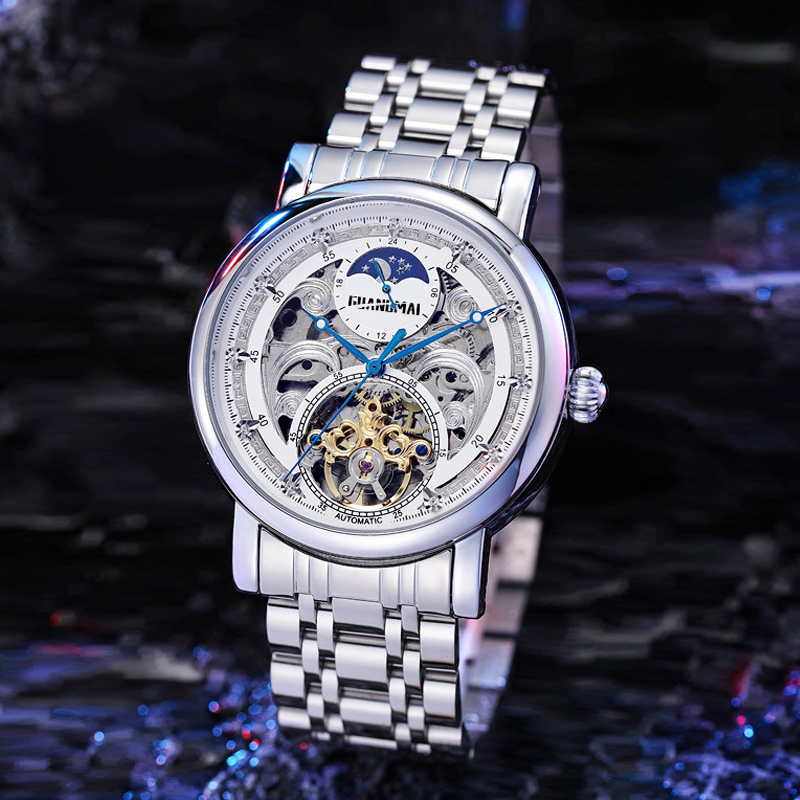 正品黑武士全自动夜光学生机械表 法洛蒂国产腕表