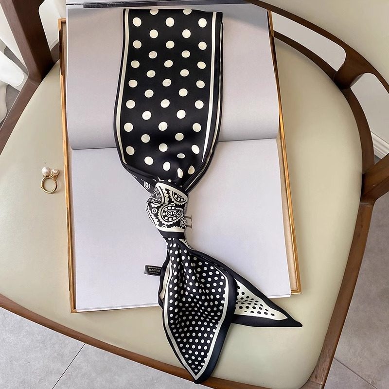 2025新款高级感搭西装衬衫系脖小领巾绑包腰果波点长条丝巾女腰带,淘宝优惠券,粉丝福利购,淘宝优惠卷
