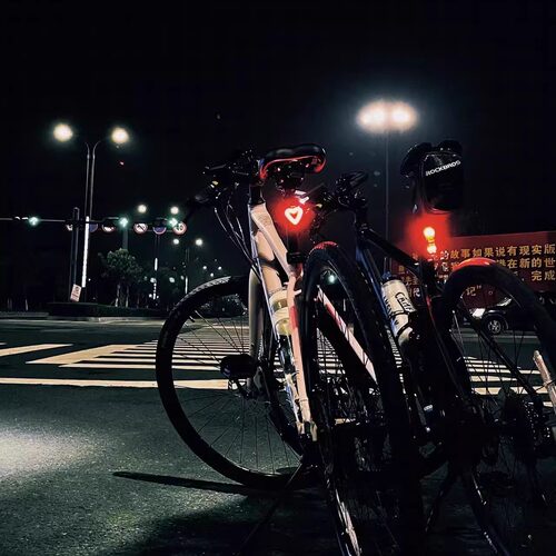 山地自行车夜行尾灯爱心骨头爆闪装饰信号灯公路车骑行装备警示灯 - 图2