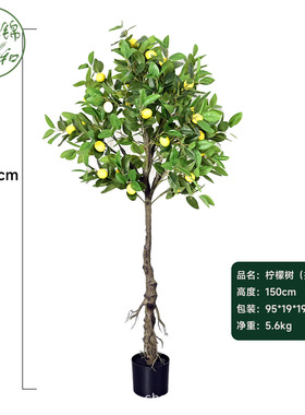 跨境高端拆装款仿真柠檬树果树假树室内客厅落地盆栽植物装饰摆件