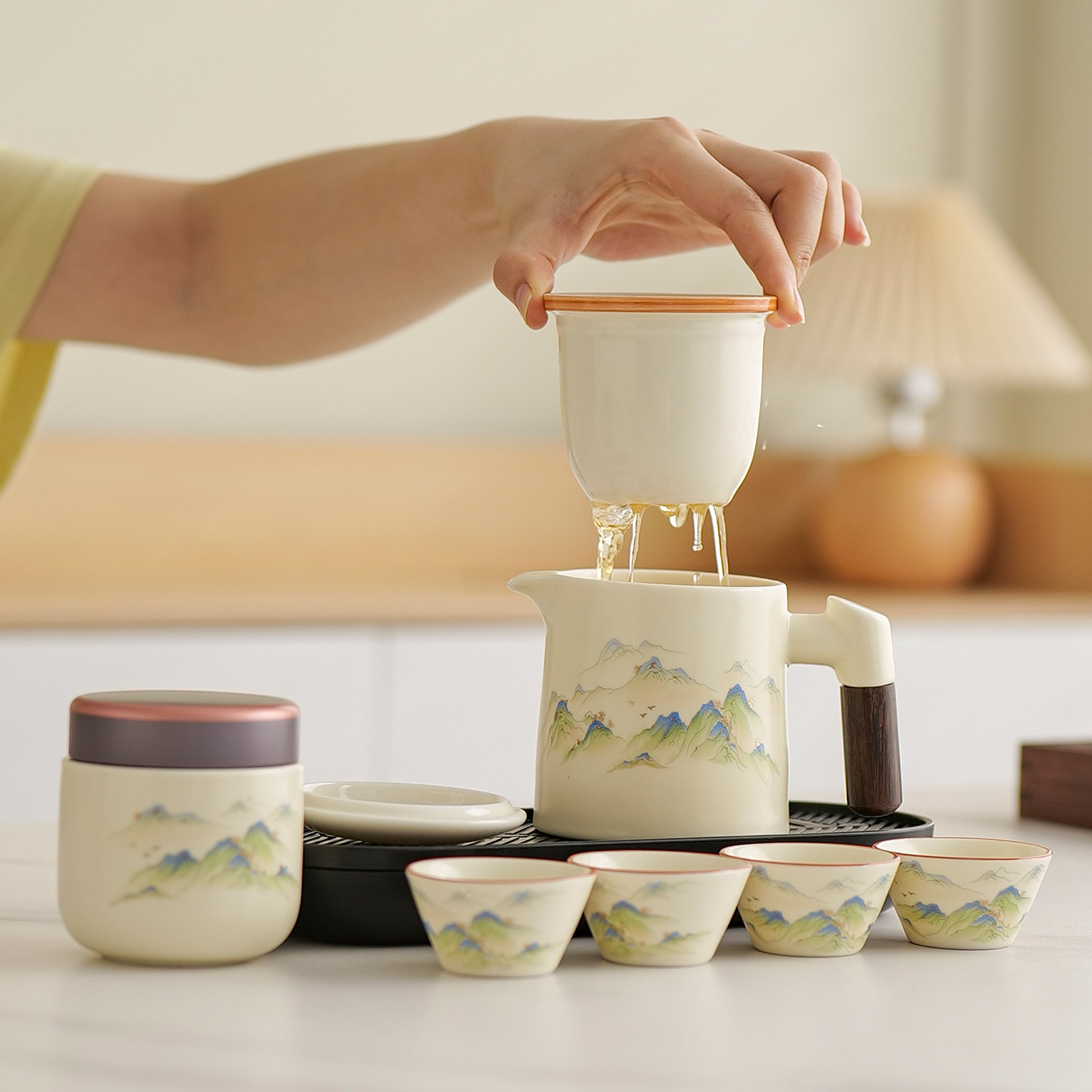 便携式旅行茶具套装陶瓷一壶四杯快客杯户外露营泡茶年会活动礼品,淘宝优惠券,粉丝福利购,淘宝优惠卷