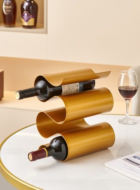 红酒架摆件轻奢高档简约现代客厅酒瓶展示架子家用大气酒柜装饰品