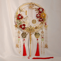 Group fan wedding bride diy material bag show and fan upscale champagne wedding with Chinese style handmade fan finished product