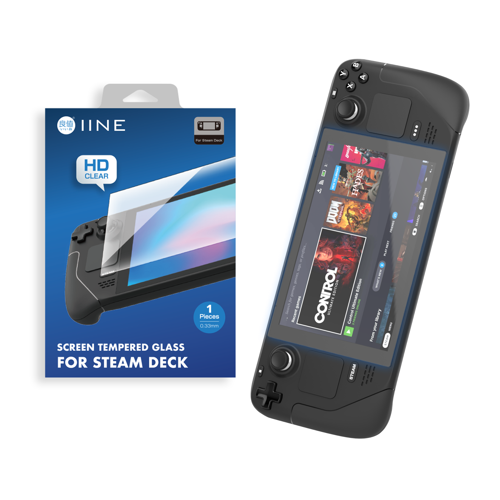 良值(IINE)适用STEAM DECK/STEAM DECK OLED钢化膜 0.33mm高清保护膜 steamdeck主机屏幕保护贴膜 - 图3