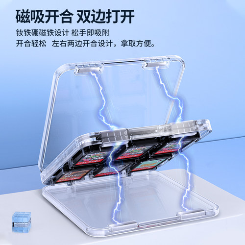 良值(IINE)适用任天堂Switch/Switch2卡带收纳盒 磁吸透明硬壳卡盒 游戏卡带收纳壳大容量卡包 NS周边配件 - 图1