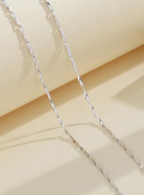 999纯银素链锁骨链百搭替换