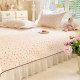 Pure cotton double-layer gauze lace quilted bed cover single piece pure cotton thickened bed sheet three-piece set anti-slip bed skirt bed cover