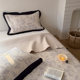Korean style pure cotton edge single bed cover French floral washed original ecological pure cotton cotton and linen multifunctional bed cover three-piece set