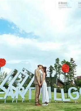 户外网红打卡拍照爱心藤椅花海座椅鸟巢吊椅酒店商场民宿装饰摆件