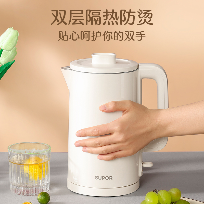 苏泊尔生活电器旗舰店苏泊尔电热水壶家用烧水不锈钢全自动防干烧煮水壶小型泡茶开水壶3