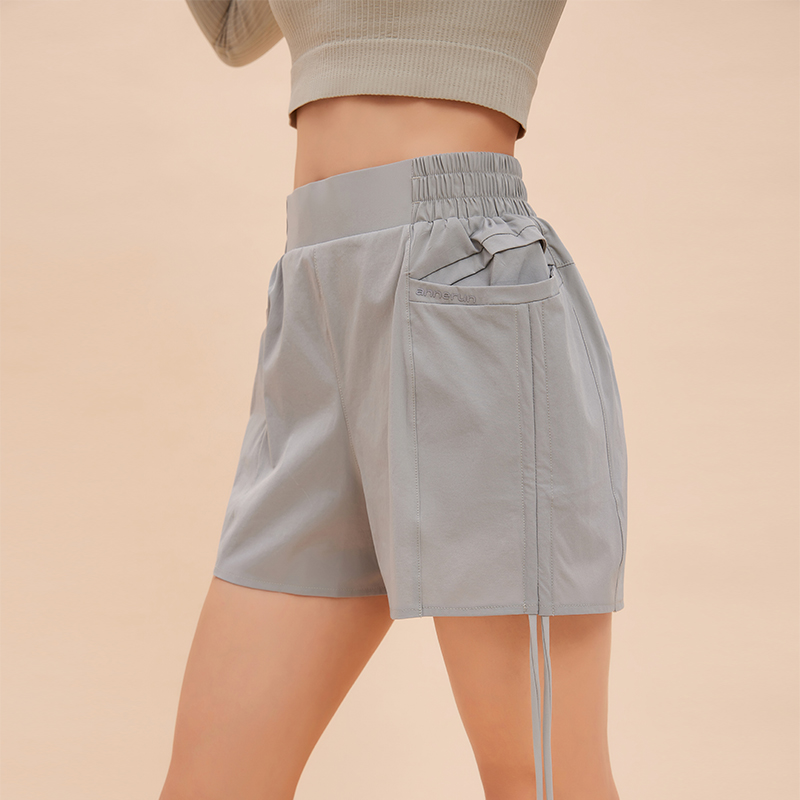 annerun抽绳防走光运动短裤女外穿宽松速干健身裤假两件骑行裤潮 - 图1