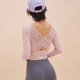 Annerun mesh cross beautiful back long sleeve t