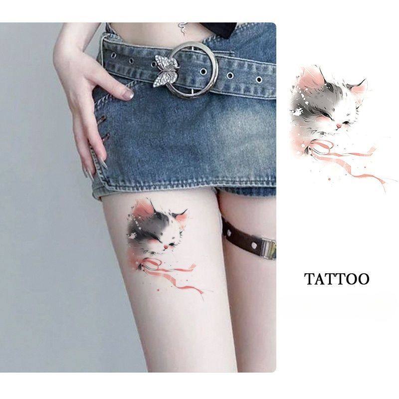 心猫咪彩色纹身贴女生专属锁骨腹部出片辣妹纯欲可洗,淘宝优惠券,粉丝福利购,淘宝优惠卷