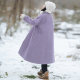 Purple woolen coat women's winter loose woolen coat
