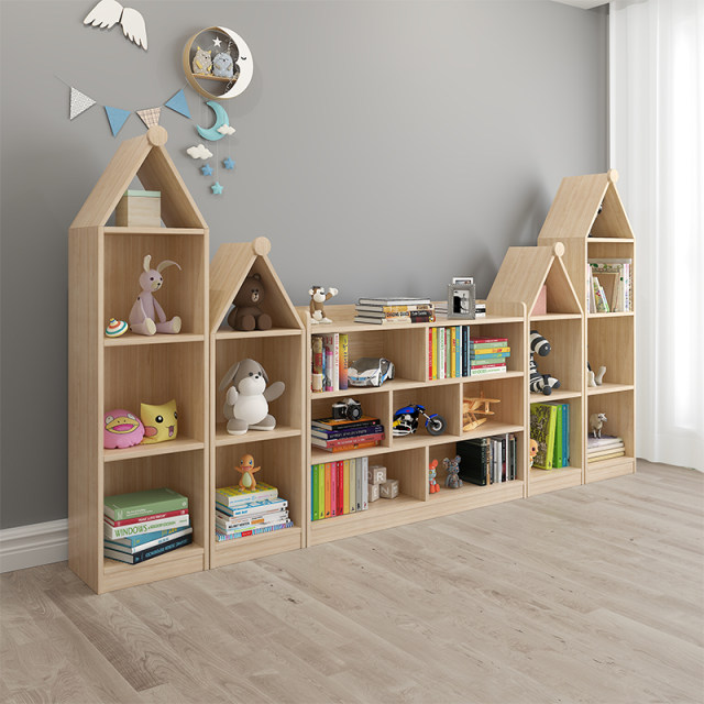 Carrite children's solid wood bookshelf bag installation without paint