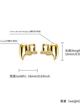 1 Set Fashion Womens Dental Grillz Double Hollow Heart