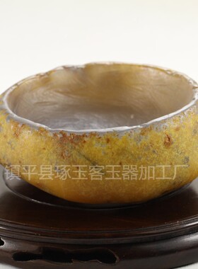 2026跑江湖地摊玉器 玛瑙烟灰缸带皮原色玉髓原石摆件摆件