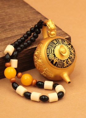 2026浮雕金蟾貔貅把把壶转转小茶壶手持马上胡可旋转麻将神器钥匙