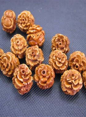 2026厂家供应 桃核雕刻 桃核一生富贵 桃核散珠 手链 多款可混批