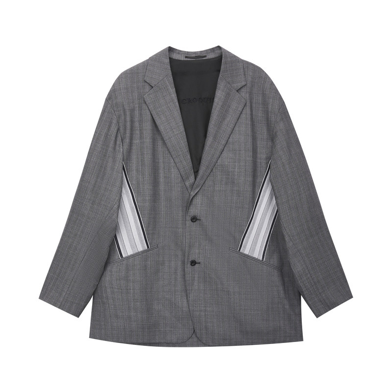 速写outlets奥莱男装春秋折扣新款西服宽松拼接长袖H型通勤简约潮,淘宝优惠券,粉丝福利购,淘宝优惠卷