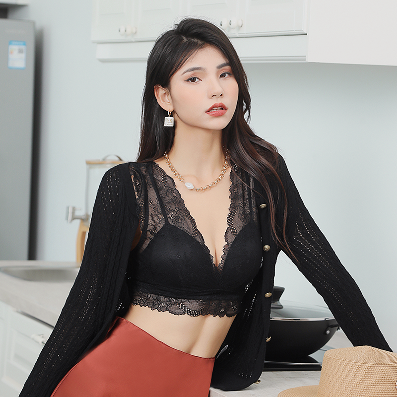 互语法式蕾丝背心式美背女士文胸 互语文胸