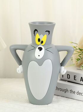 卡通汤姆猫工艺品树脂瓶子家居装饰品收纳小摆件汤姆猫花瓶