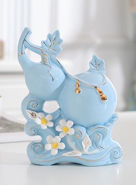 有艺术感的摆件葫芦摆设陶瓷摆件客厅装饰品酒柜礼品创意房间家居