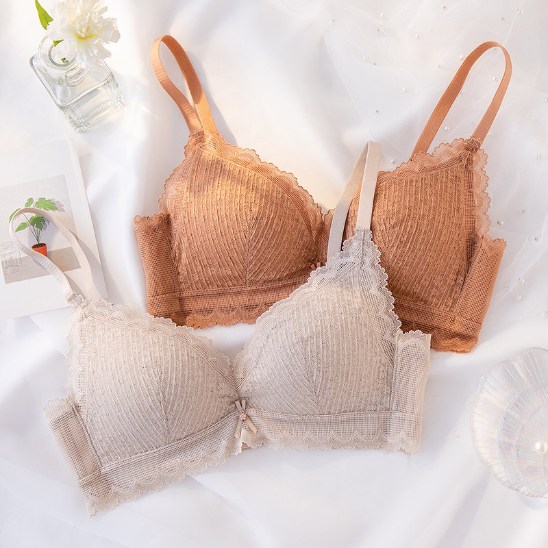 莫代尔棉内衣bra夏季透气聚拢文胸 芯蒂美文胸