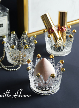 烛台浮雕装饰摆件收纳描金皇冠形