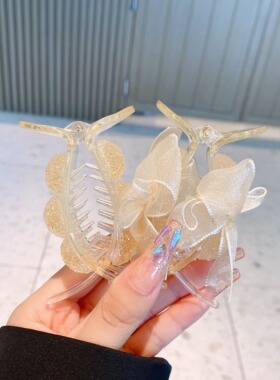 蝴蝶结发夹丸子头头饰