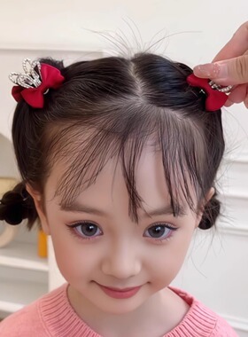 红色兔耳朵蝴蝶结发夹侧边刘海小抓夹女2026新款发卡新年过年头饰