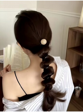 珍珠泡泡辫头绳女夏季电话线发圈