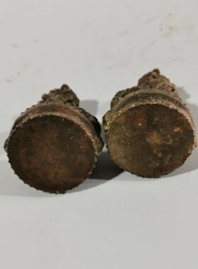 一对办公室北京狮纯铜复古