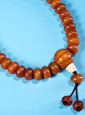 旧藏佛珠108粒真品老蜜蜡