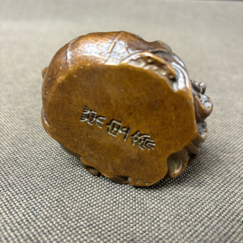 Antique literary play pure copper lotus leaf fish pen wash ashtray desktop ornaments dragon pen holder incense tray study pen wash basin