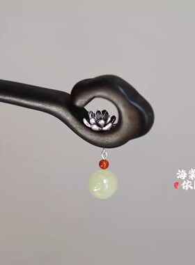 海棠依旧新中式黑檀木发簪盘发日常百搭优雅高级感旗袍古风女饰品