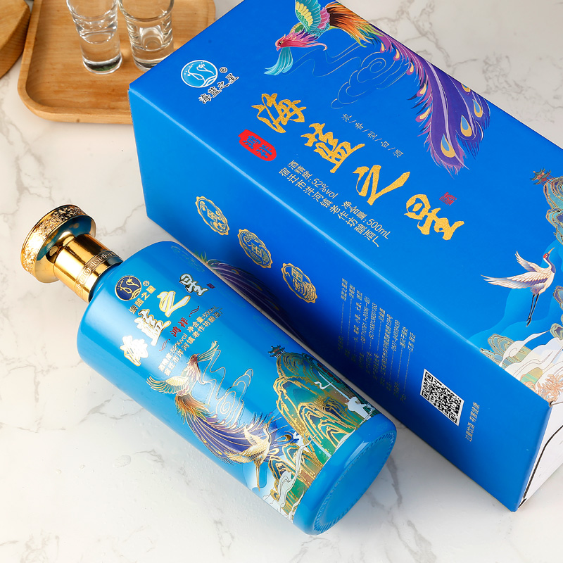 海蓝之星鸿祥 52度500ml 整箱 浓香型白酒 整箱六瓶送礼品袋