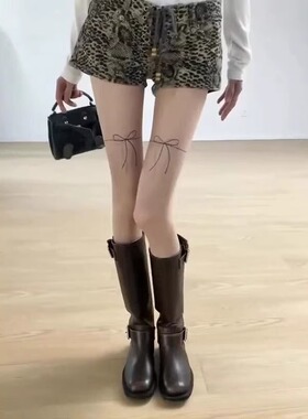 蝴蝶结薄款防勾丝光腿神器纹身